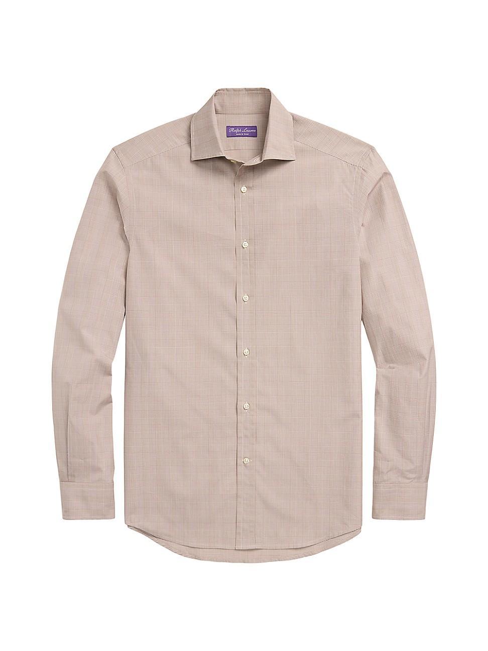 Mens Glen Check Cotton Dress Shirt Product Image