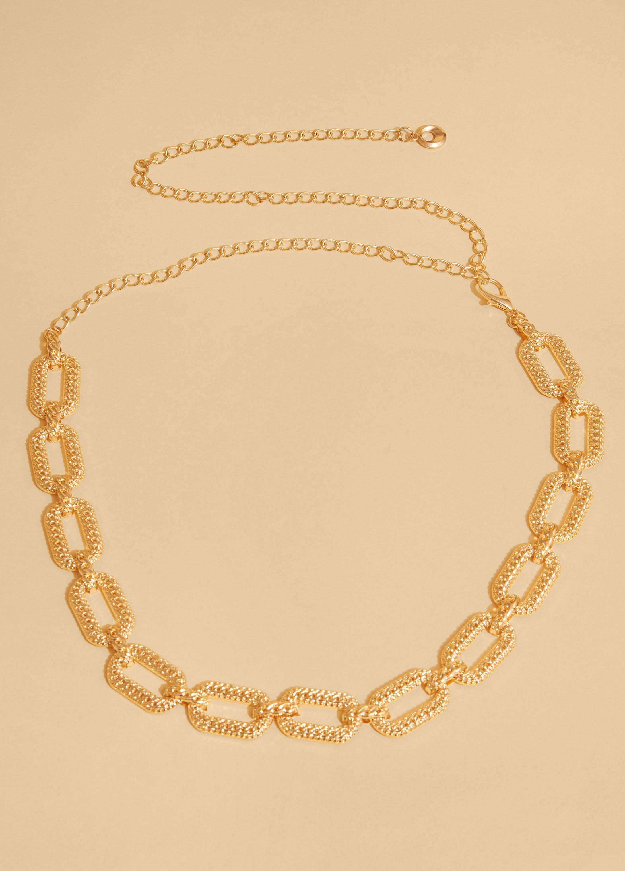 Textured Gold Tone Chain Belt Product Image