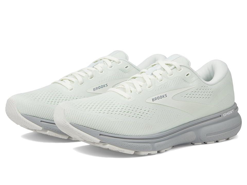 Brooks Green Silence Ghost 15 White) Men's Shoes Product Image