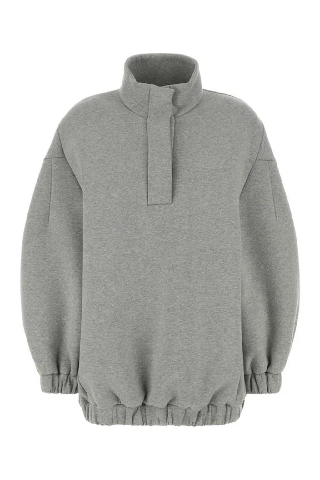 DRIES VAN NOTEN Grey Stretch Cotton Blend Sweatshirt Product Image