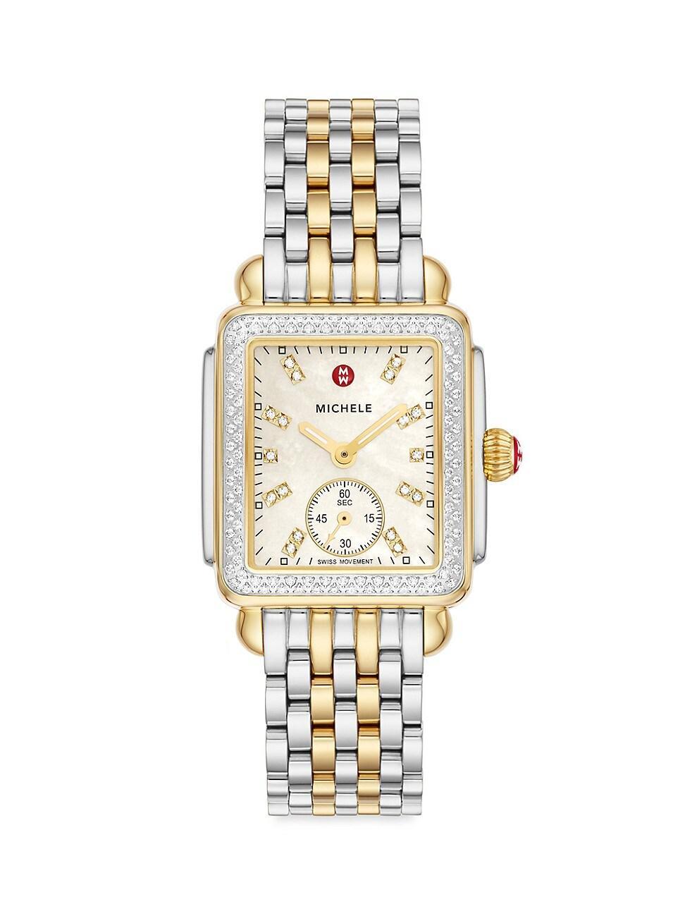 MICHELE Deco Mid Diamond Dial Bracelet Watch, 29mm Product Image