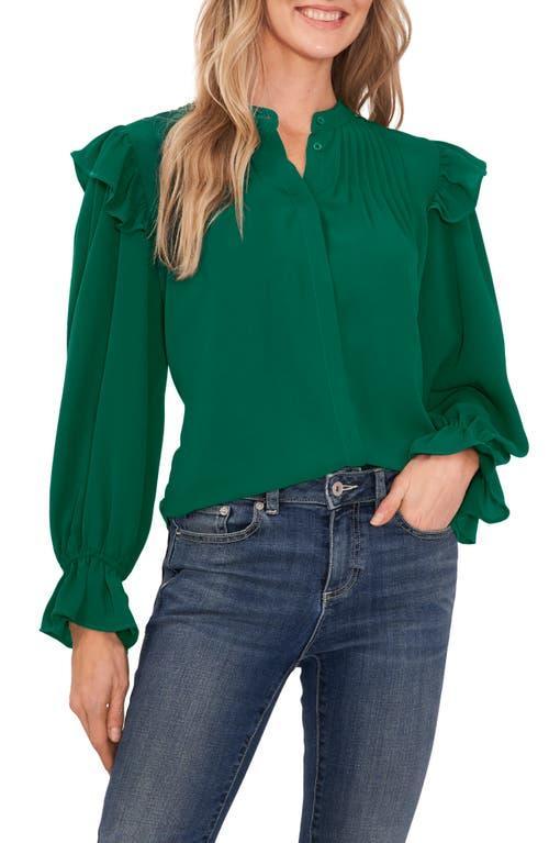 CeCe Pintuck Ruffle Blouse Product Image