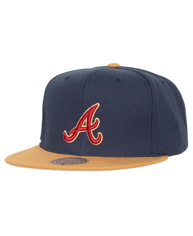 Mens Mitchell & Ness Atlanta Braves Work It Snapback Hat, Blue Product Image