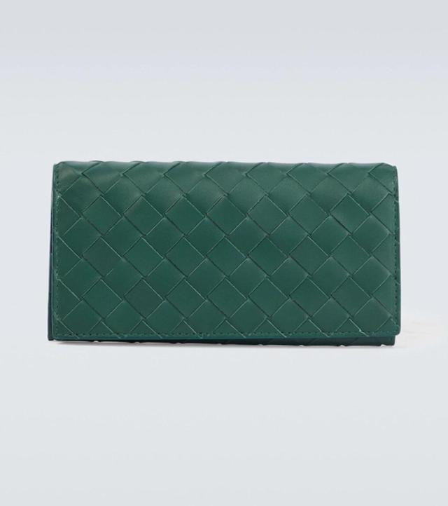 BOTTEGA VENETA Intrecciato Leather Wallet In Green Product Image