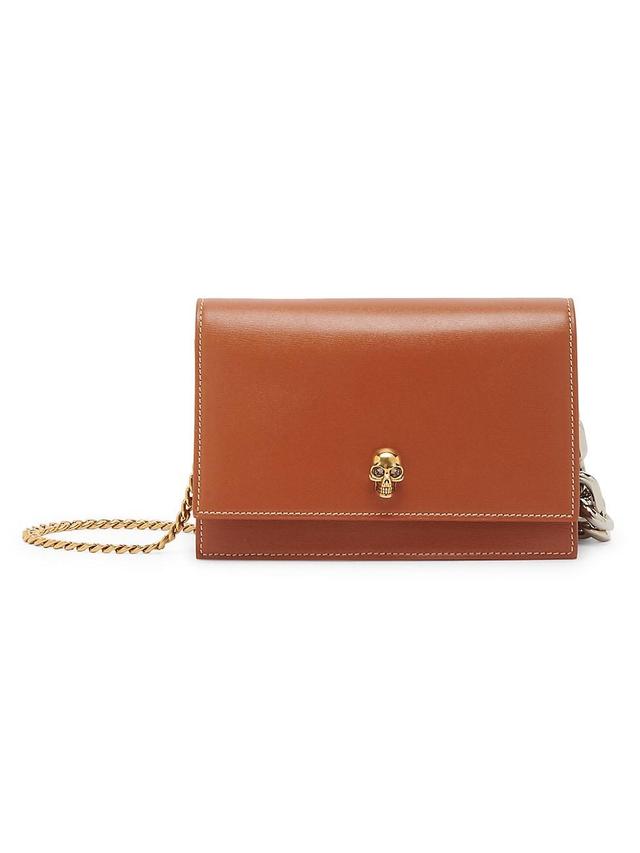 Womens Small Skull Leather Shoulder Bag Product Image