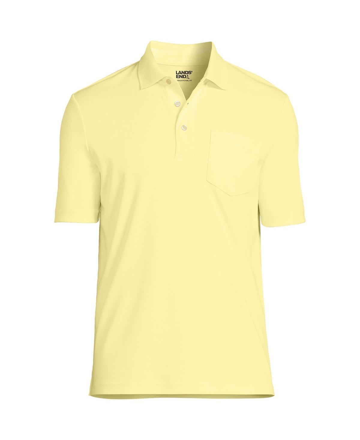 Lands End Mens Short Sleeve Cotton Supima Polo Shirt with Pocket Product Image