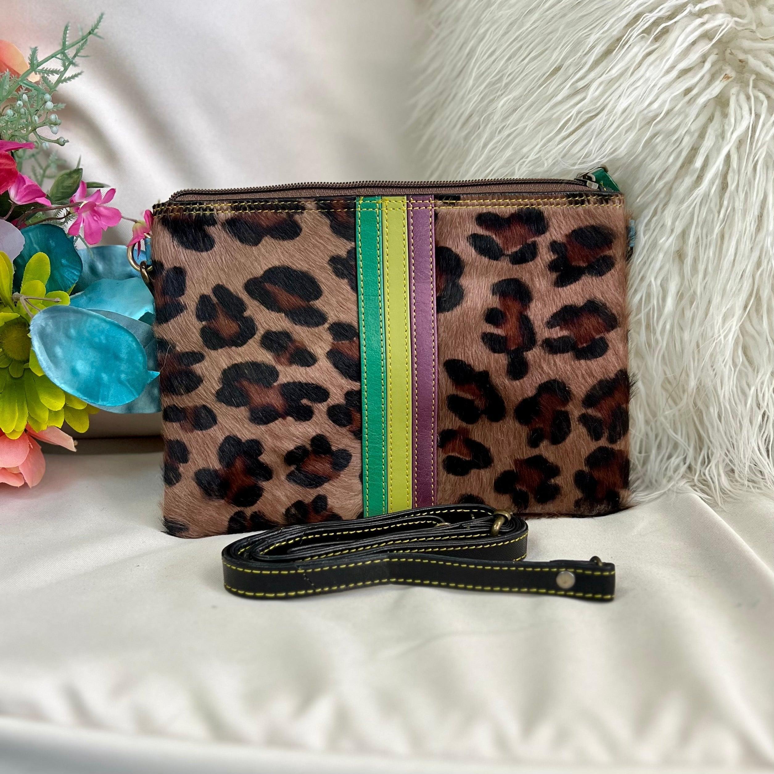 Evie Striped Leather Wristlet and Crossbody- 3 Colors Product Image