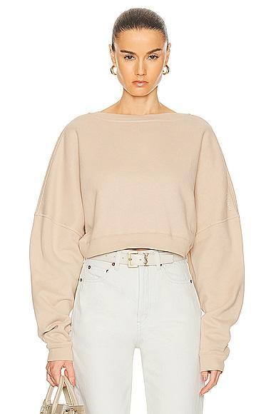 Cropped Sweatshirt In Nude & Neutrals Product Image