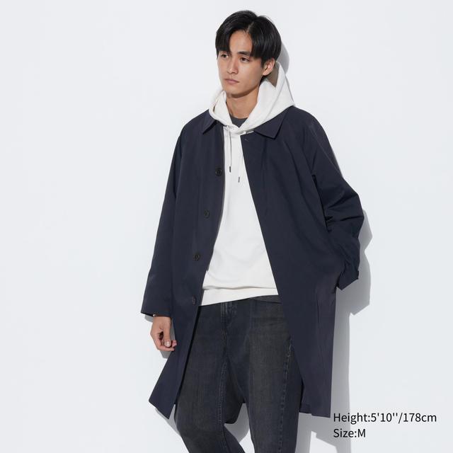 Mens 2Way Single Breasted Coat with Water-Repellent Navy 2XL UNIQLO US Product Image