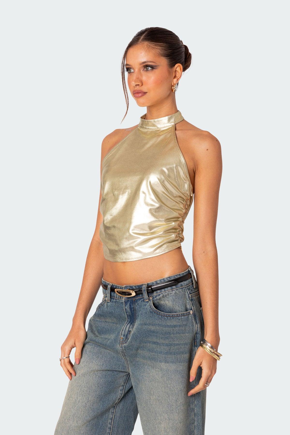 Karter Metallic Halter Top Product Image