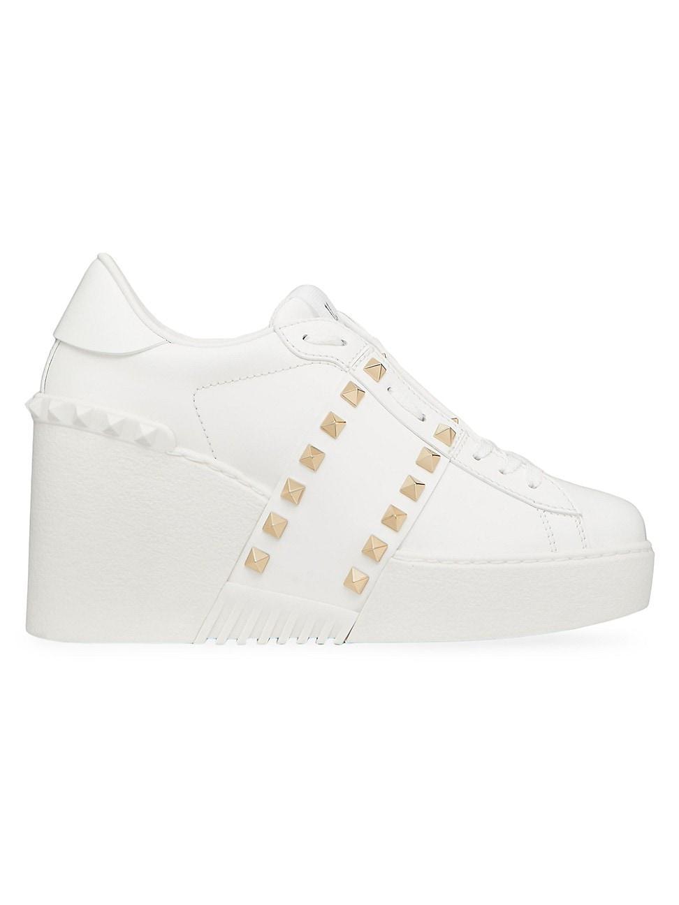 Womens Open Disco Wedge Sneakers In Calfskin Product Image