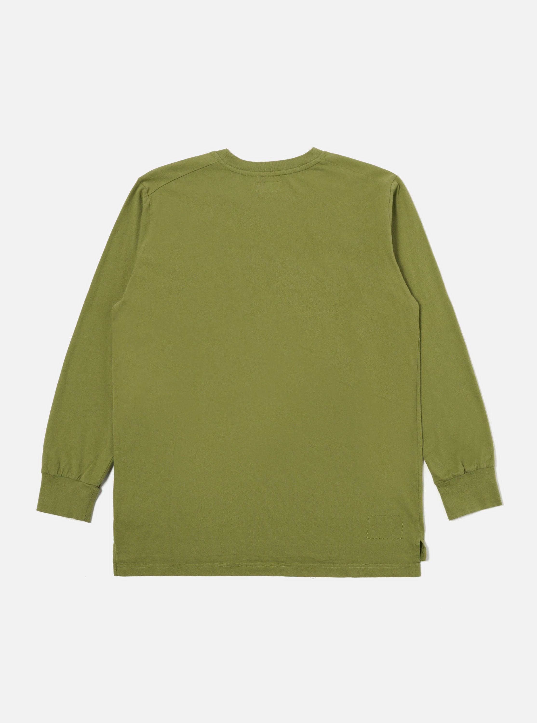 Universal Works L/S Tee in Olive Organic Jersey Product Image