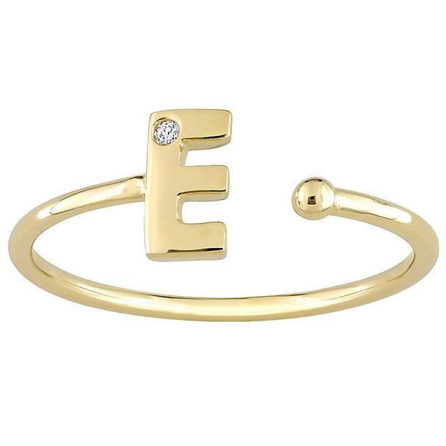 Stella Grace 10k Gold Diamond Accent Initial Open Ring, Womens H Product Image