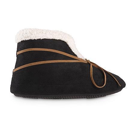 isotoner Microsuede Rory Boot Womens Slippers Black Product Image