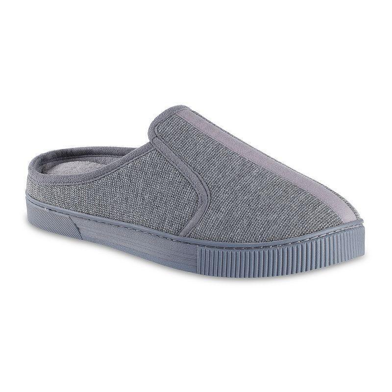 isotoner Kai Mens Textured Knit Clog Slippers Dark Grey Product Image