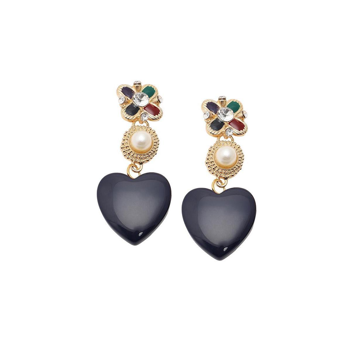 Sohi Womens Royal Heart Drop Earrings Product Image