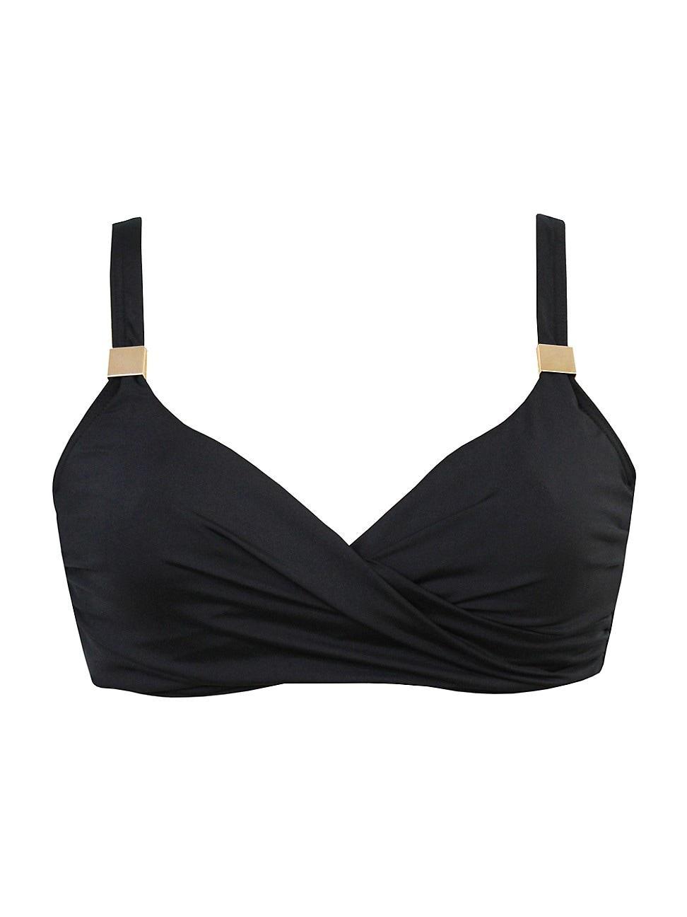 Solid Surplice Bikini Top D-DDD Cups Product Image