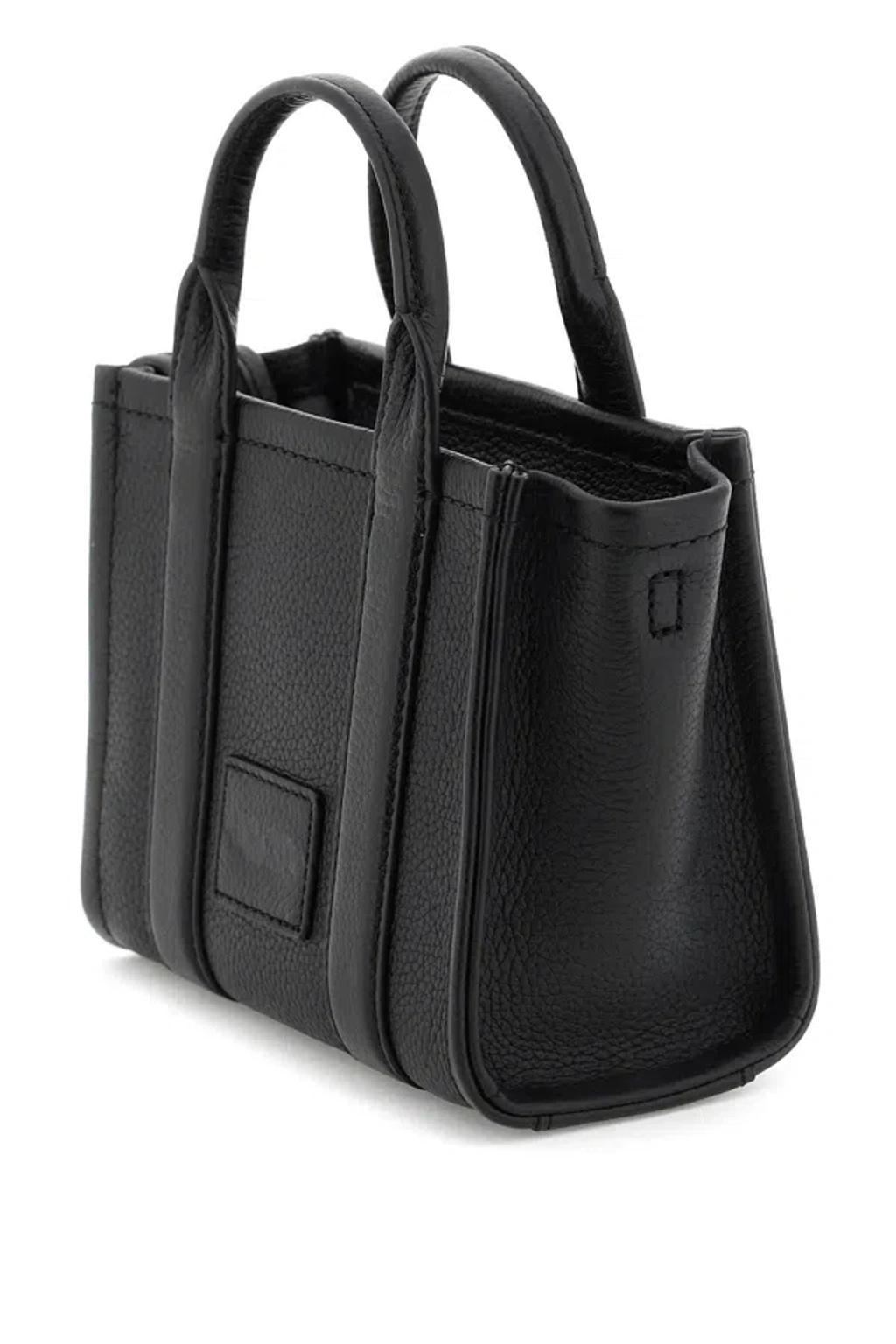 The Leather Mini Tote Bag In Black Product Image