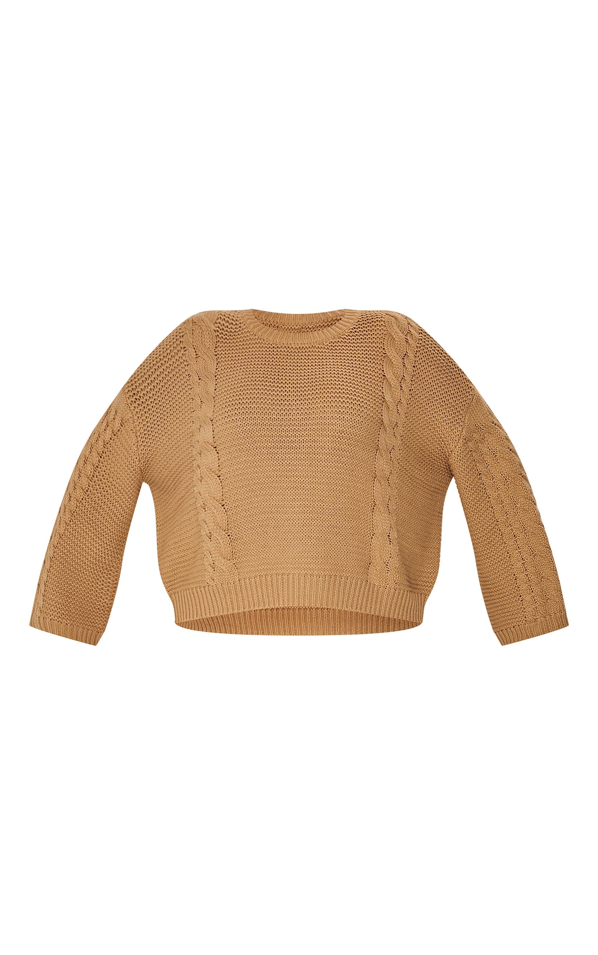 Plus Stone Oversized Cable Knit Sweater Product Image