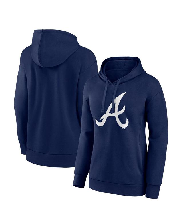 Womens Fanatics Navy Atlanta Braves Logo Pullover Hoodie Product Image