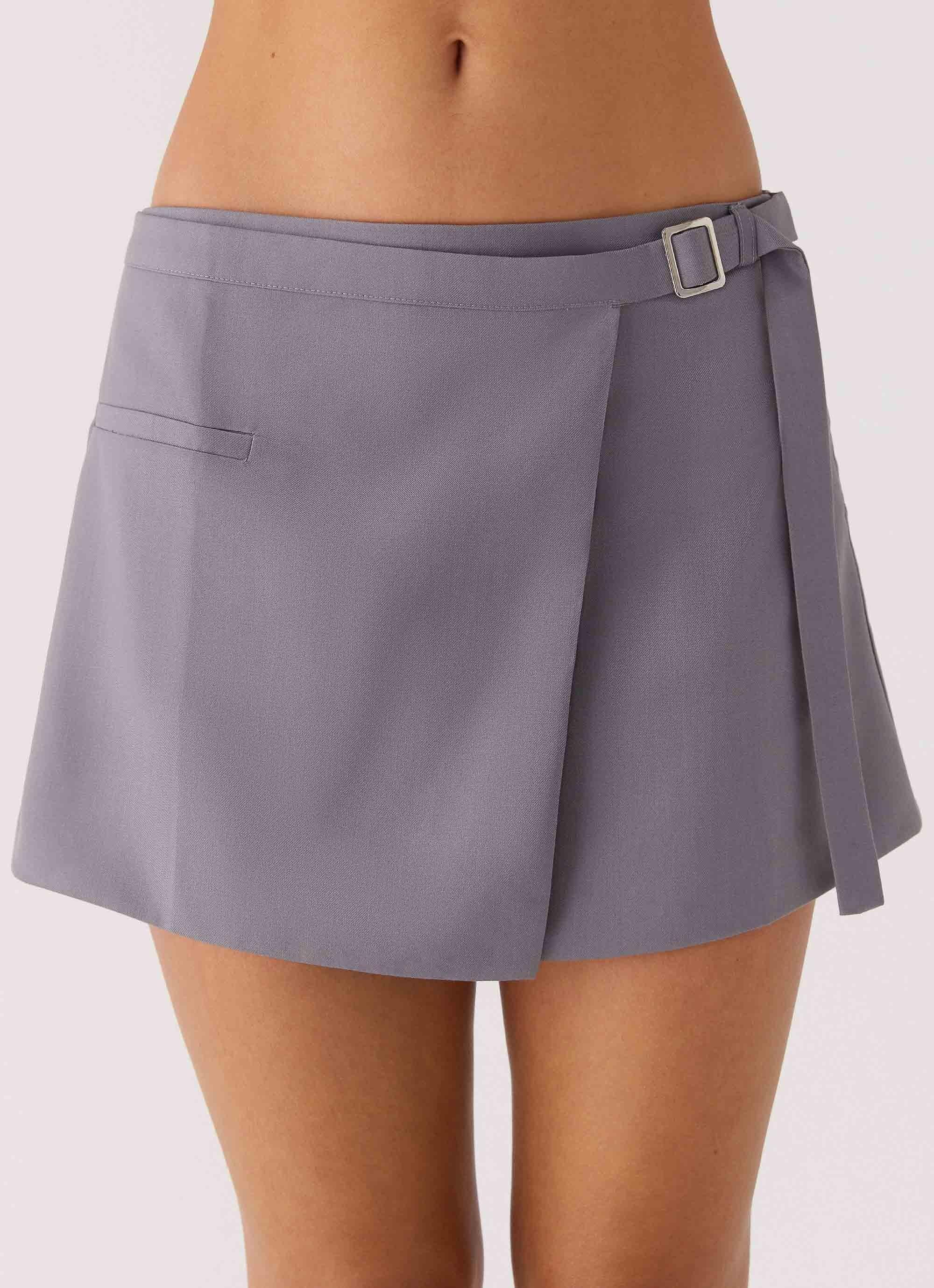 Diane Belt Mini Skirt - Charcoal Product Image