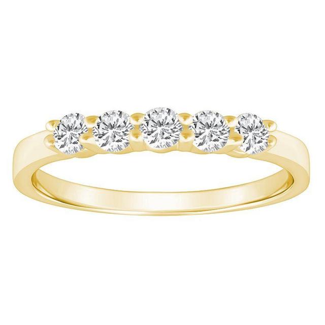 Alyson Layne 14k Gold 1/2 Carat T.W. Diamond 5-Stone Wedding Band, Womens Yellow Product Image