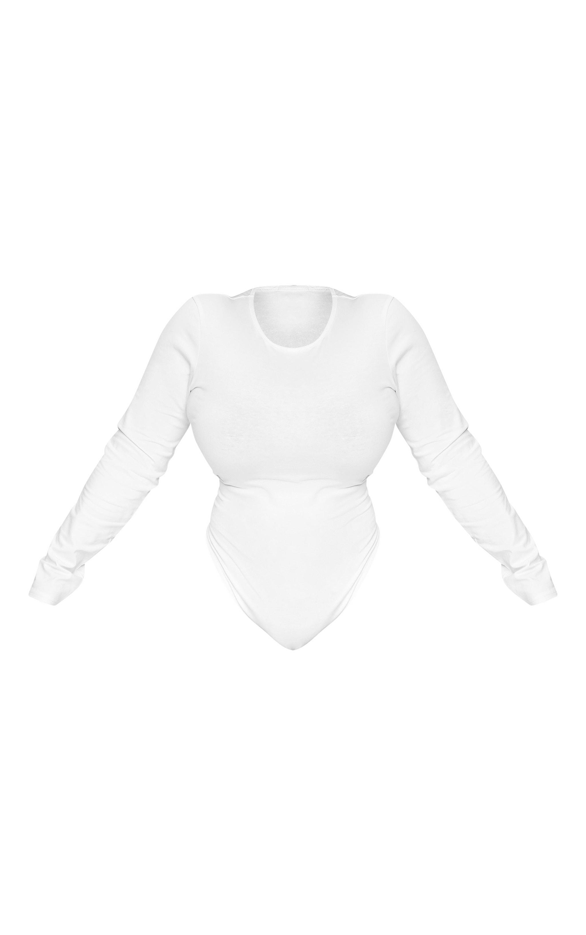 Plus Ecru Cotton Long Sleeve Bodysuit Product Image