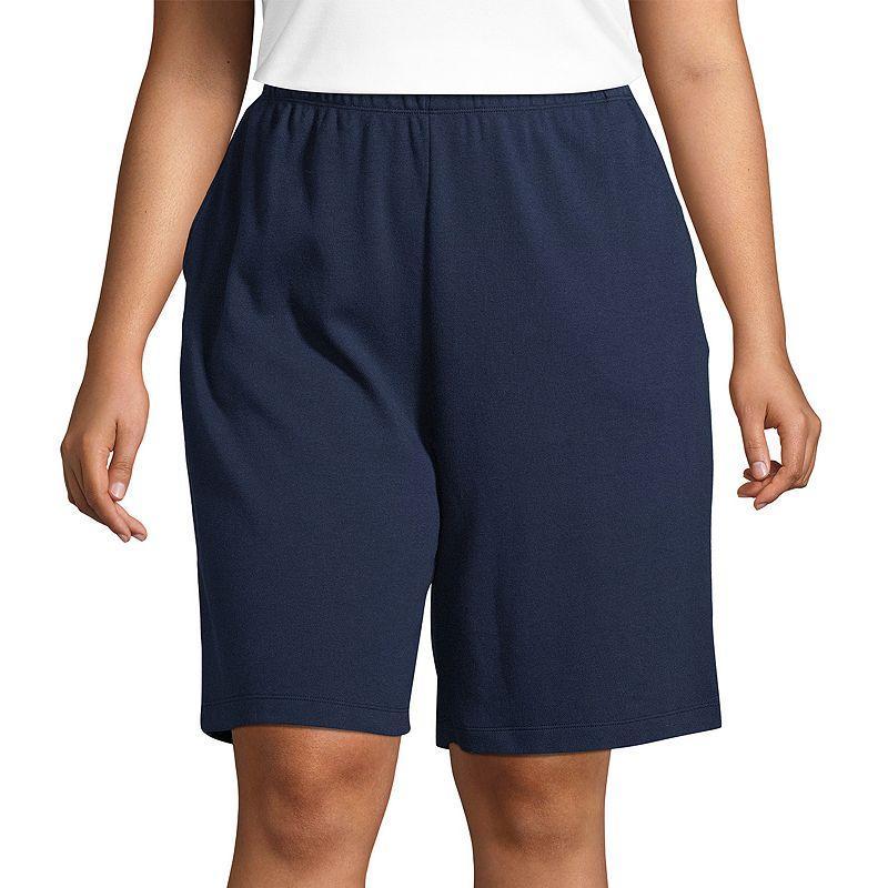 Plus Size Lands End Sport Knit Pull-On Shorts, Womens Product Image