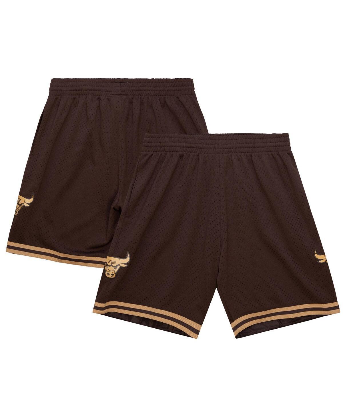 Mitchell & Ness Mens Brown Chicago Bulls 1997-98 Hardwood Classics Lux Swingman Shorts Product Image