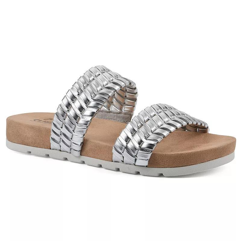 Cliffs by White Mountain Thankful Womens Slide Sandals Silver Grey Smo Product Image