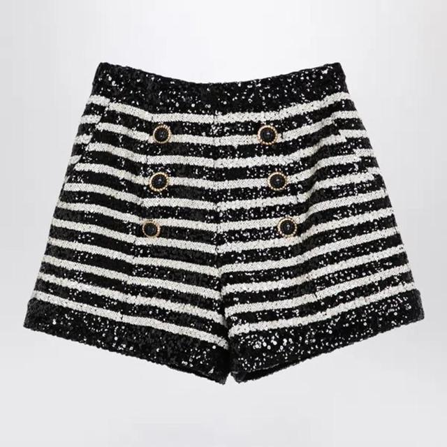 Sequined Shorts In Black Product Image