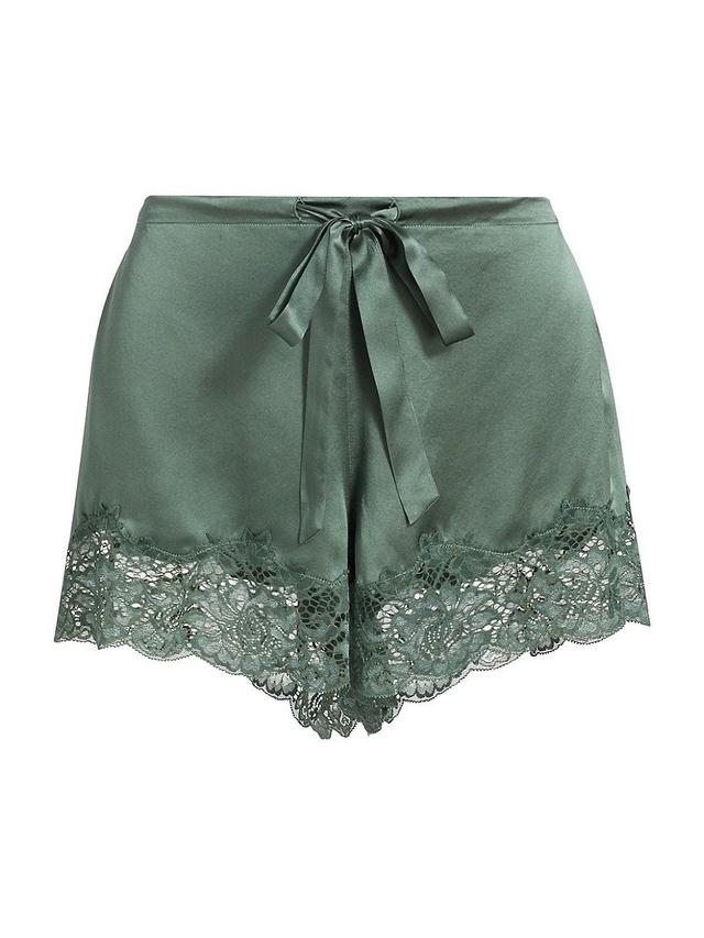 Womens Lace-Trim Silk Shorts Product Image