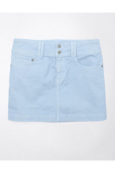 AE Super Stretch High-Waisted Corduroy Mini Skirt Women's Blue 14 Product Image