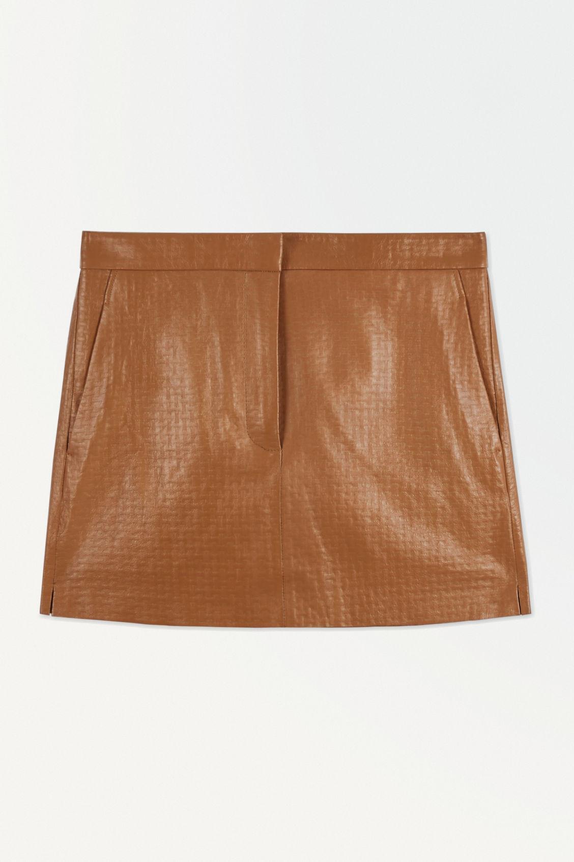 THE EMBOSSED-LEATHER MINI SKIRT Product Image