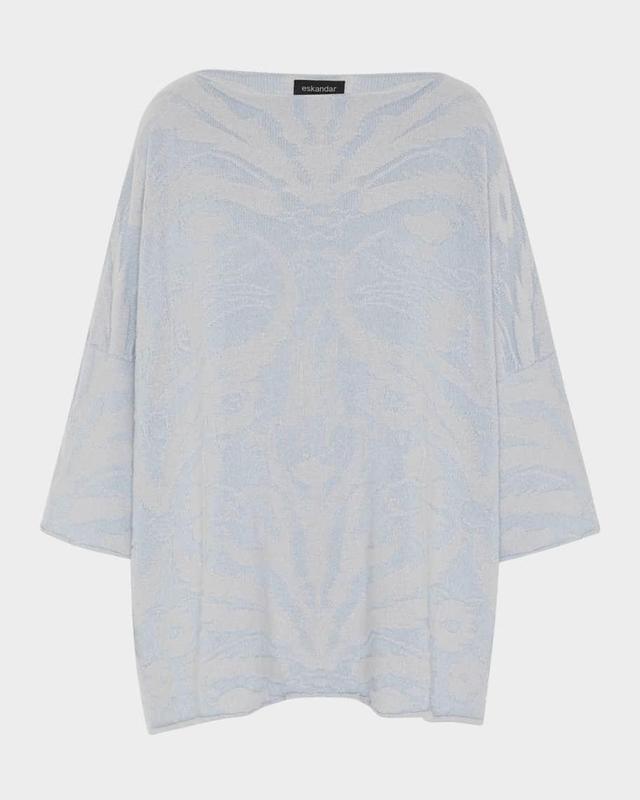 Square 3/4 Sleeve Cashmere Top (Long Length) Product Image