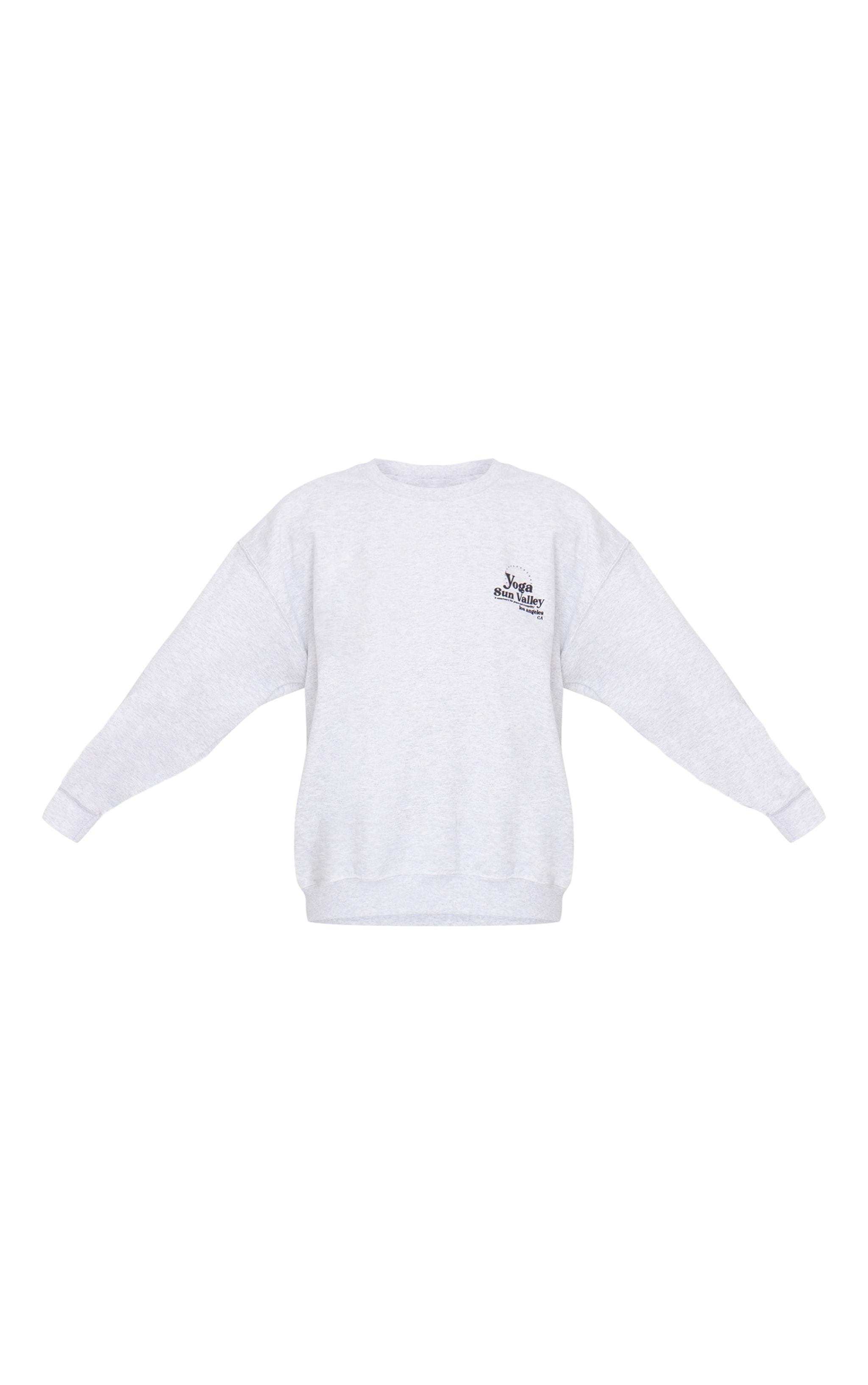 Ash Grey Yoga Oversized Long Sleeve Sweatshirt Product Image