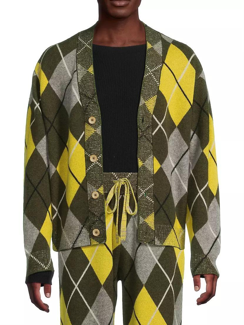 Argyle Cashmere Cardigan Product Image