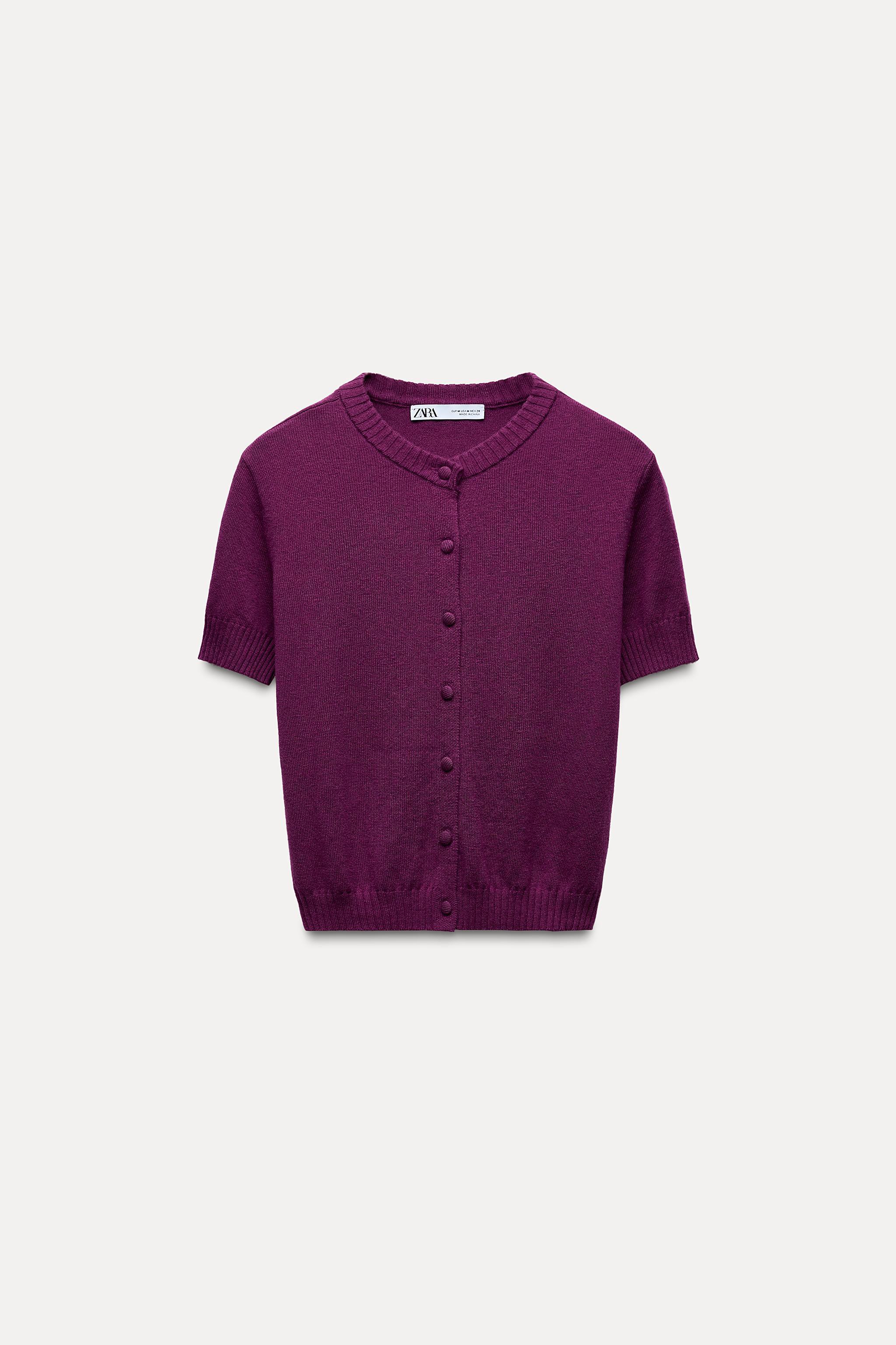 PLAIN KNIT BASIC SHORT SLEEVE JACKET Product Image