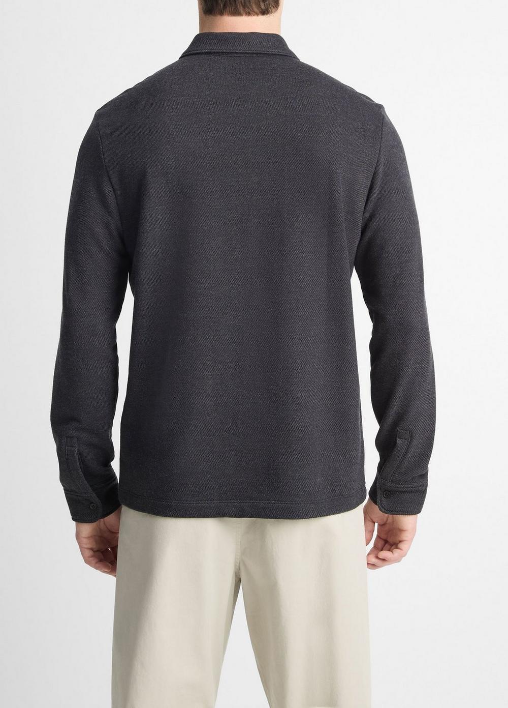 Diagonal Terry Quarter-Zip Polo Pullover Product Image