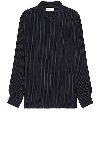 Saint Laurent Chemise Col Yves in Black Product Image