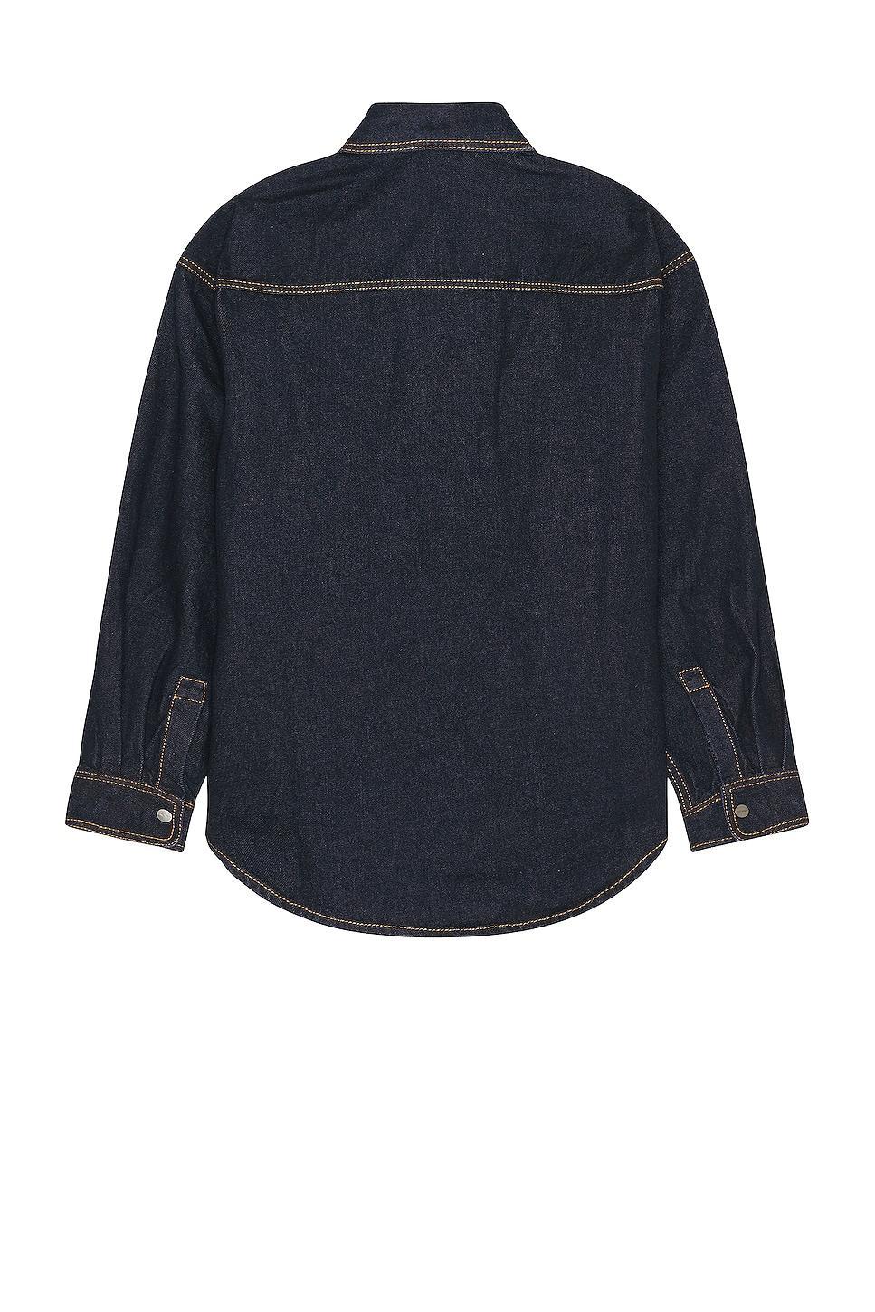 Palm Angels Logo Wash Denim Shirt Denim-Dark. (also in M). Product Image