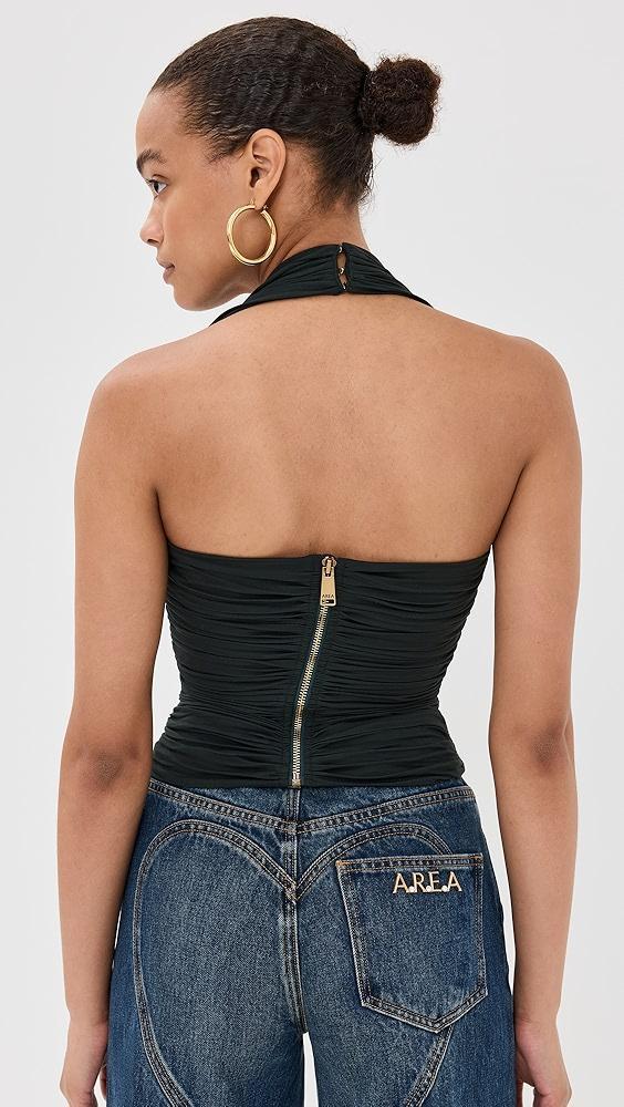 AREA Heart Ruched Halter Top | Shopbop Product Image