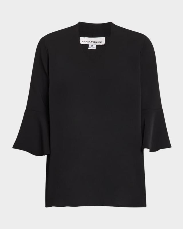 Valentina Bell-Sleeve Matte Crepe Top Product Image