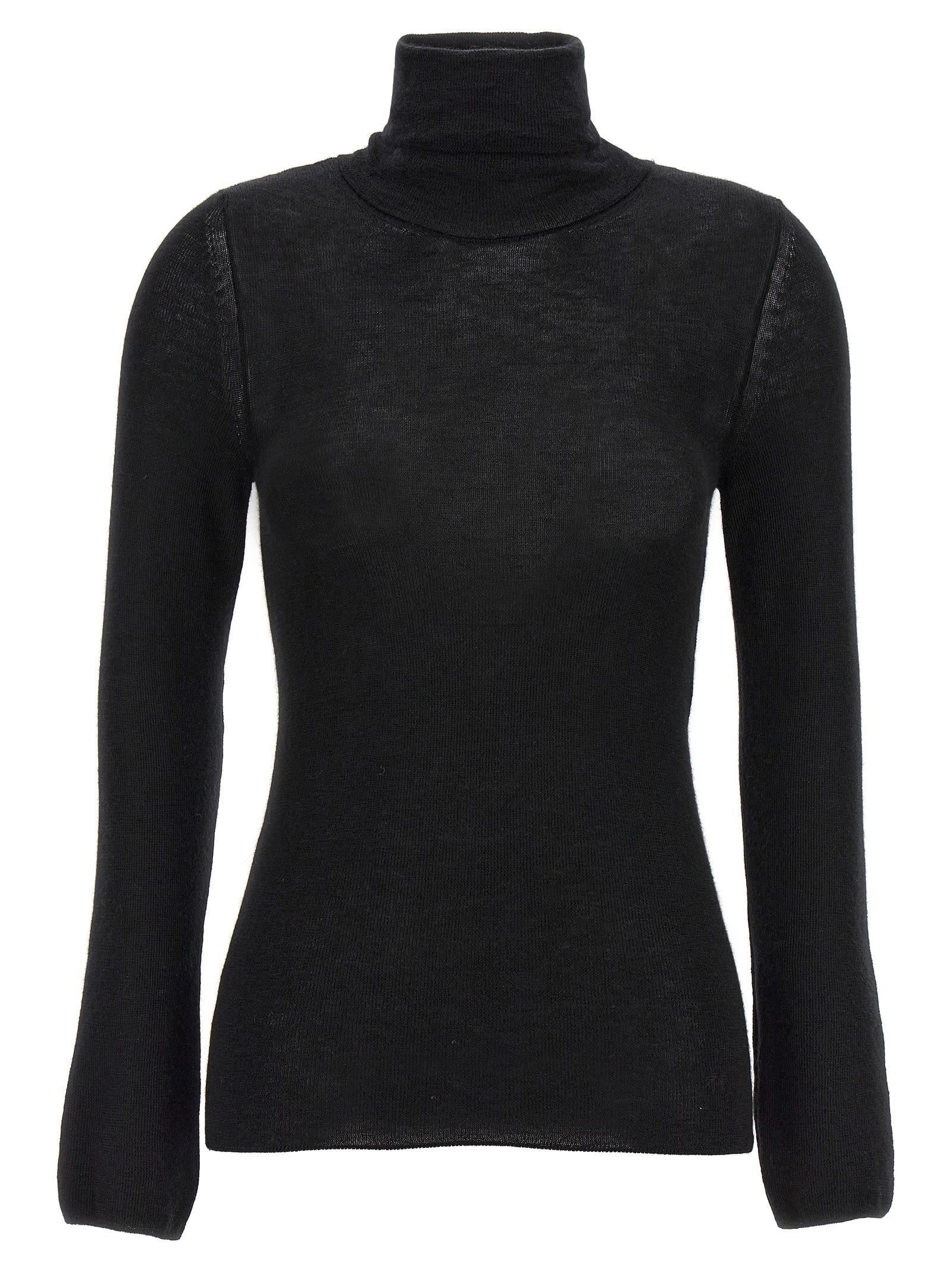 TOM FORD Silk Cashmere Turtleneck Sweater In Black Product Image