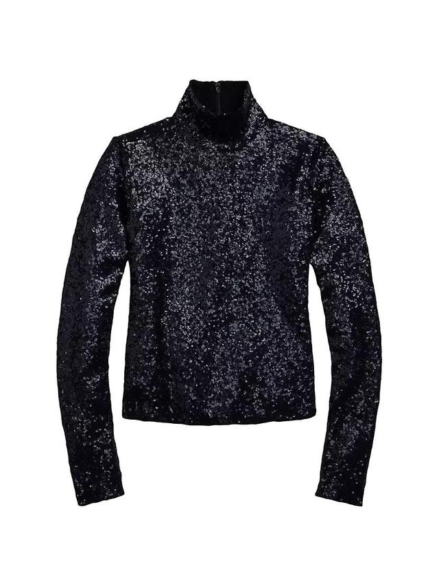 Sequin Mesh Turtleneck Product Image