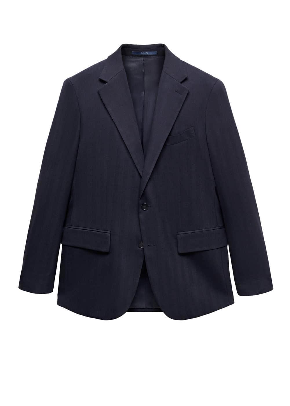 Mango Mens Slim-Fit Herringbone Wool Suit Jacket Product Image