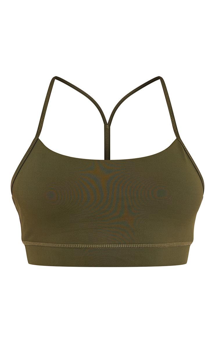 Khaki Y Back Sculpt Sports Bra Product Image