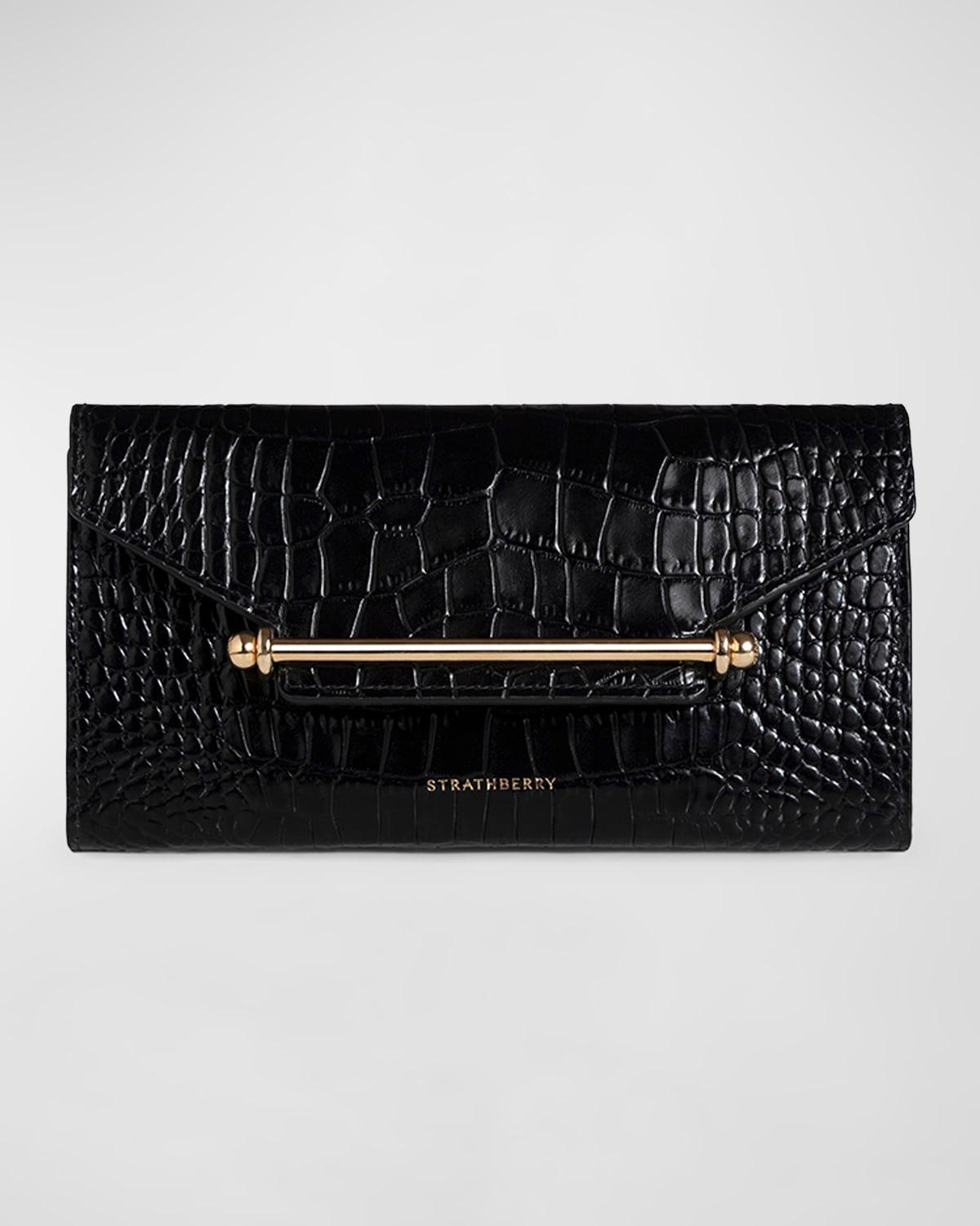 Multrees Croc-Embossed Wallet on Chain Product Image