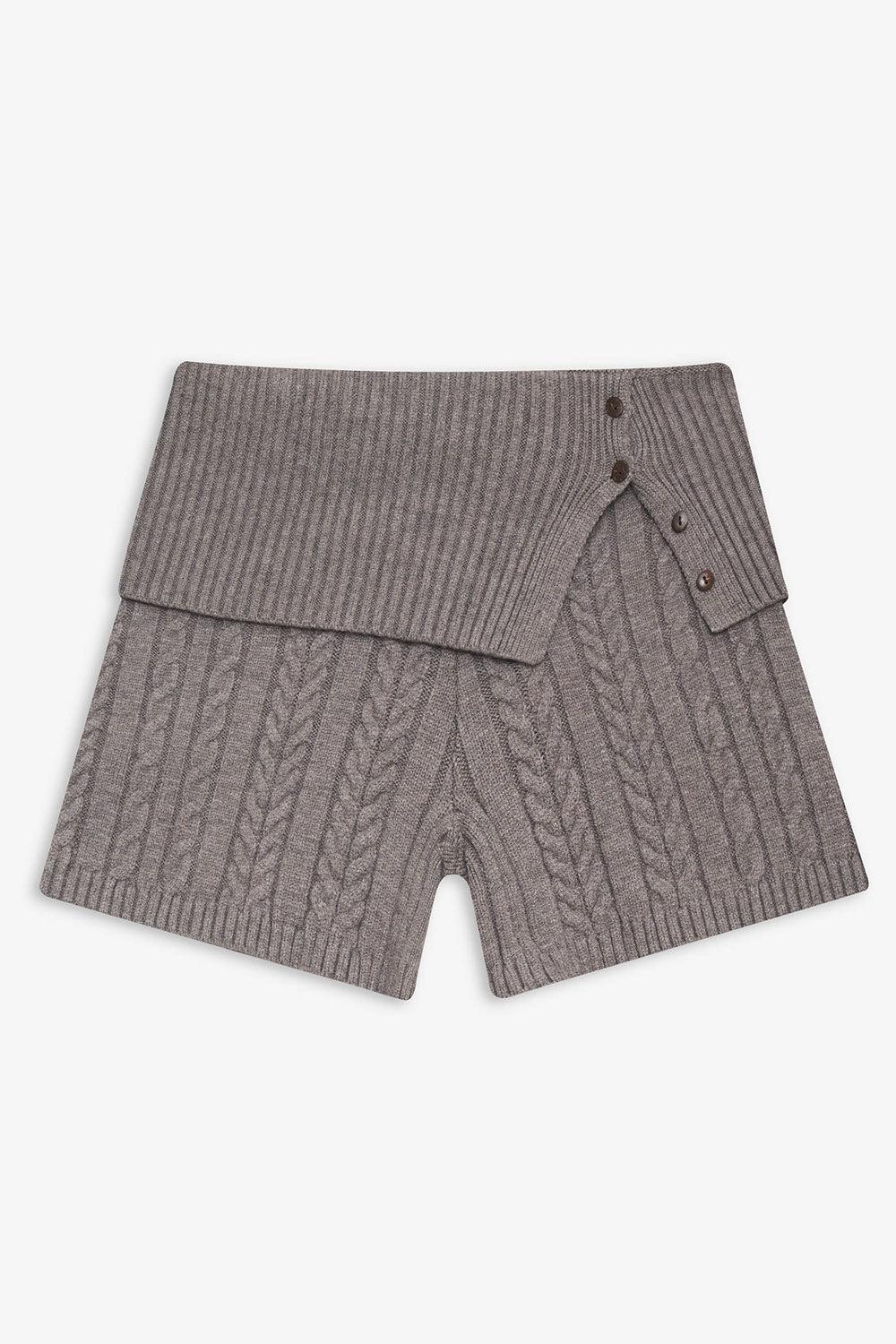 Nolan Cable Cloud Knit Mini Short - Dark Pearl Product Image