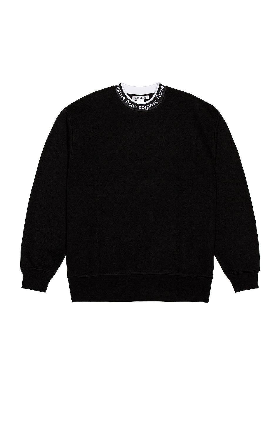 Acne Studios Logo Rib Sweatshirt in Black - Black. Size S (also in L). Product Image